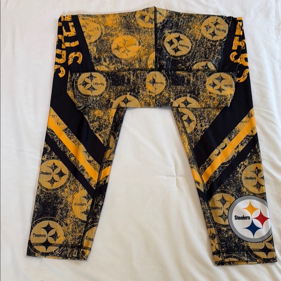 NFL Pants - NFL Black and Gold Steelers Leggings